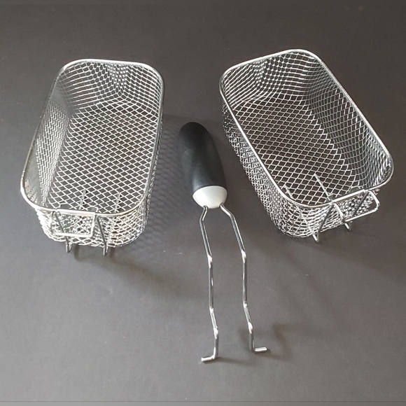 ChefStyle Stainless Fry Baskets (2) w/ Handle / NEW - Picture 2 of 5